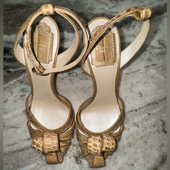 DIOR Embossed Ankle Strap Heel 38.5 - Picture 4 of 14